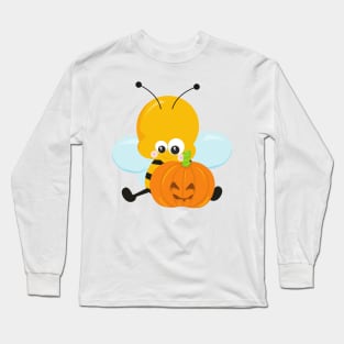 Halloween, Cute Bee, Pumpkin, Trick Or Treat, Boo Long Sleeve T-Shirt